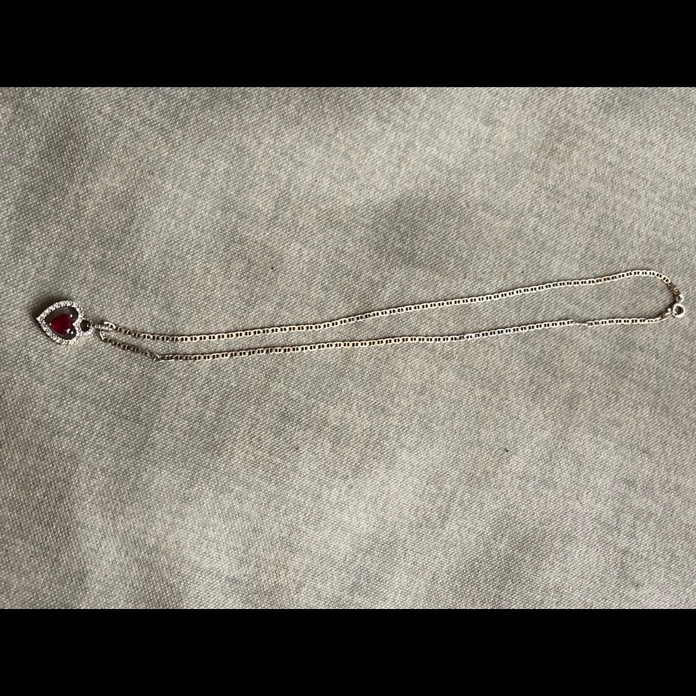 Sterling Silver(((925)))Ruby Necklace - image 5